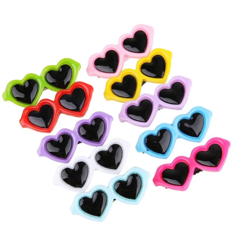 New Pet Lovely Heart Sunglasses Hairpins Pet Dog Bows Hair Clips for Puppy Dogs Cat Yorkie Teddy Pet Hair Decor Pet Supplies 1pc | Sorpresa