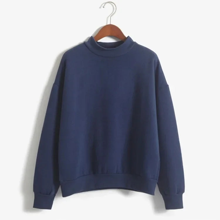 Woman Sweatshirts 2024 Sweet Korean O-neck Knitted Pullovers Thick Autumn Winter Candy Color Loose Hoodies Solid Womens Clothing | Sorpresa