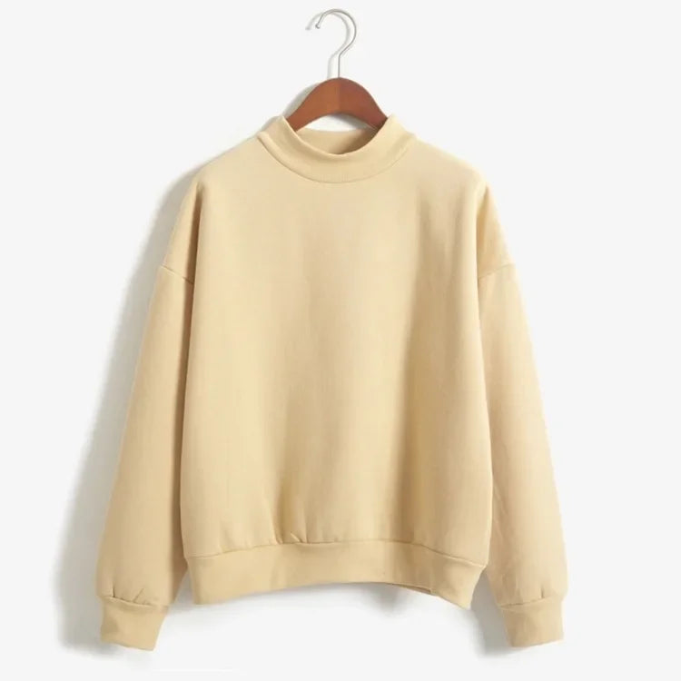 Woman Sweatshirts 2024 Sweet Korean O-neck Knitted Pullovers Thick Autumn Winter Candy Color Loose Hoodies Solid Womens Clothing | Sorpresa