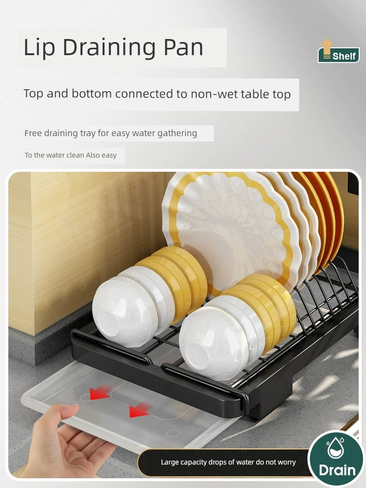 Kitchen Lid Rack Table Top Household Kitchen Multi-Functional Storage Rack Bowl Dish Knife Chopstick and Spoon Pot Cover Integrated Storage Rack