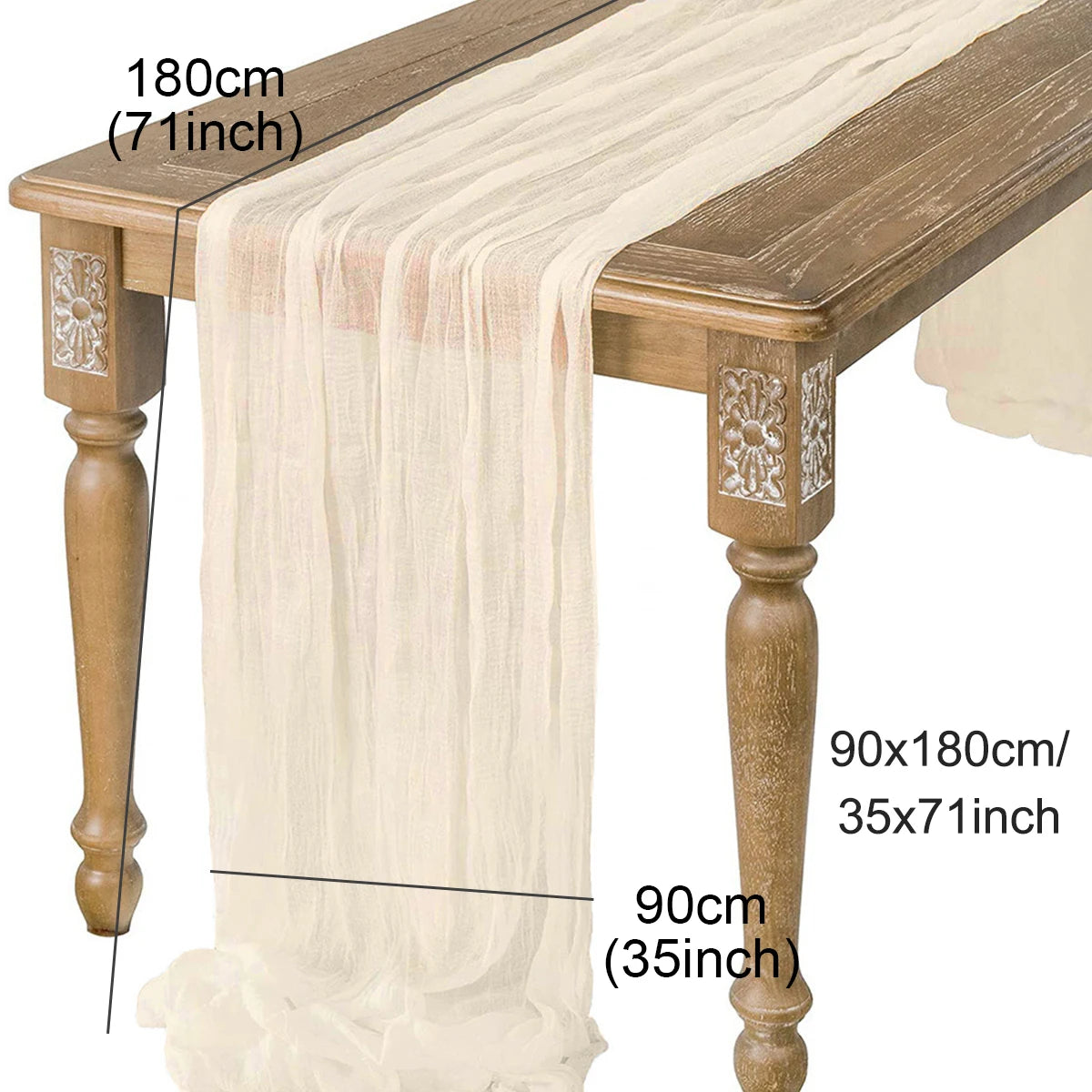 Semi-Sheer Gauze Table Runner Sage Cheesecloth Table Setting Dining Vintage Wedding Decoration Banquets Arches Retro Boho Decor | Sorpresa