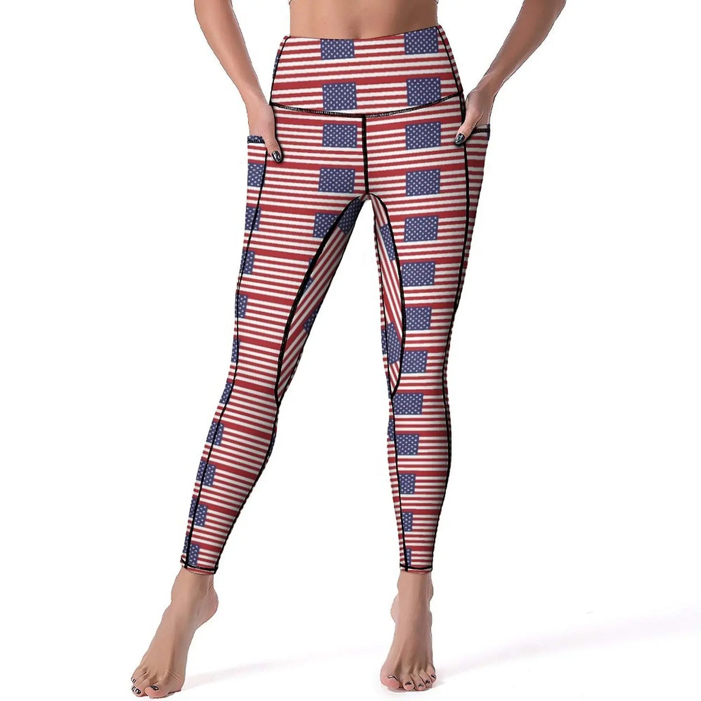 USA Flag Yoga Pants American Stars and Stripes Leggings Sexy Push Up Fashion Yoga Sport Legging Stretchy Design Work Out Leggins | Sorpresa