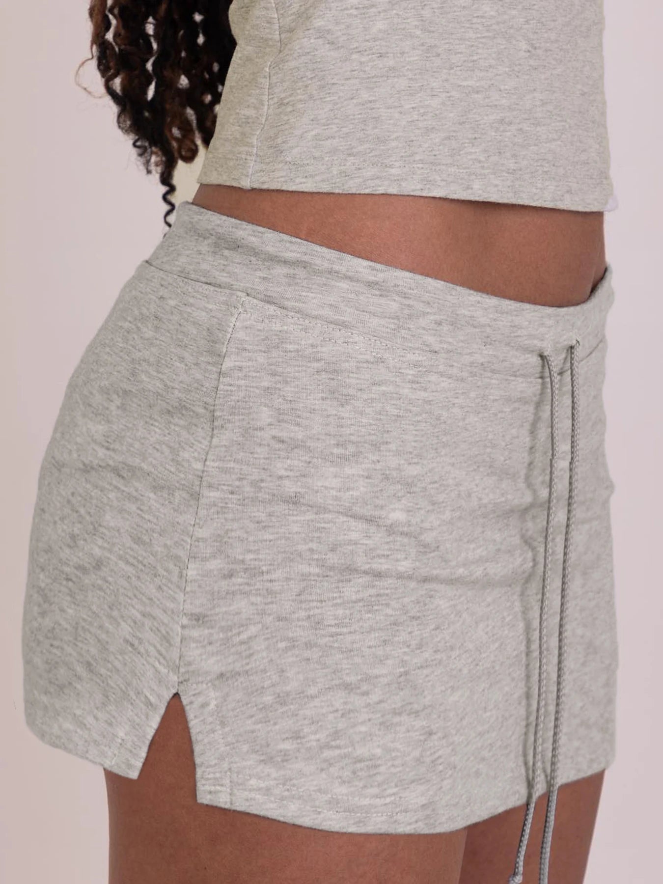 Cute and psycho Solid Lace-up Mini Skirts Sexy American Retro Basic Vintage Casual Short Bottoms Basic Casual A-Line Knit Clothing