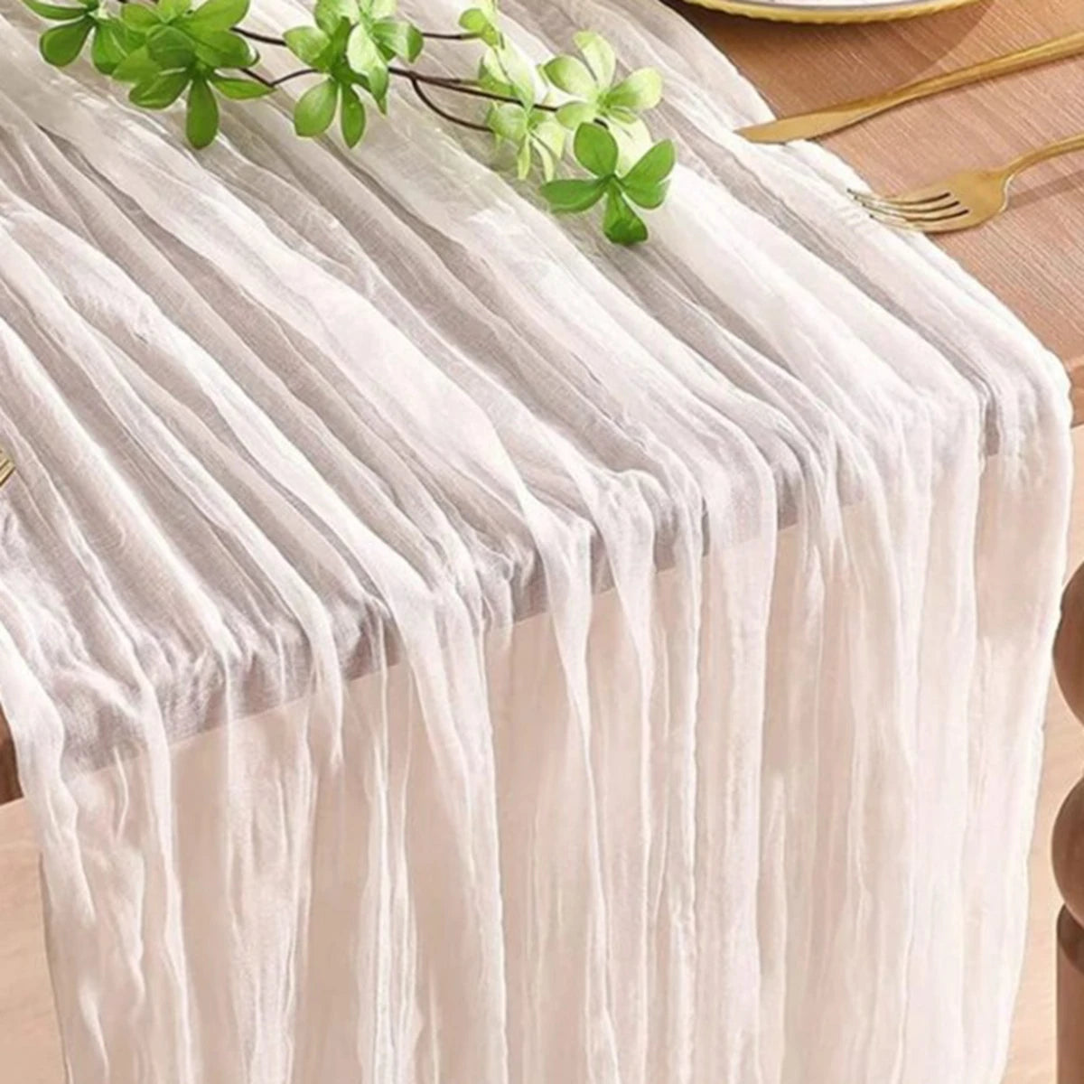 Semi-Sheer Gauze Table Runner White Cheesecloth Table Setting Dining Vintage Wedding Decor Banquets Arches Retro Boho Decor