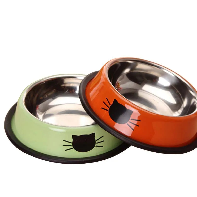 Cat Food Bowl Stainless Steel Kitten Cat Feeder Water Bowl With Non-Slip Rubber Base Small Pet Bowl Cat Accessories Pet Supplies | Sorpresa