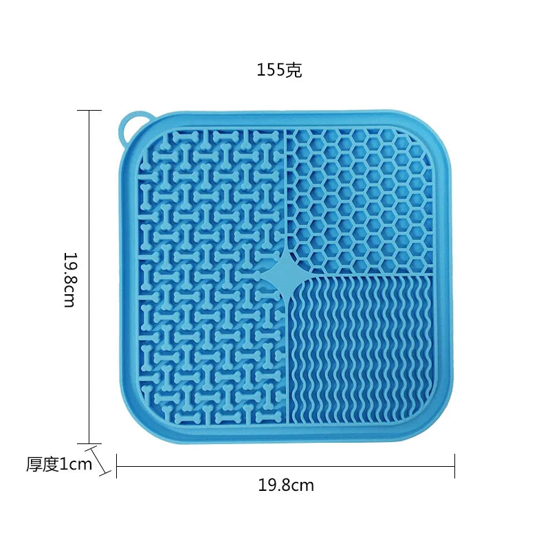 New Silicone Pet Licking Mats for Dogs Slow Feeder Dog Bowl with Suction Dog Lick Pad Slow Feeding Pet Supplies Plus Size20*20CM | Sorpresa