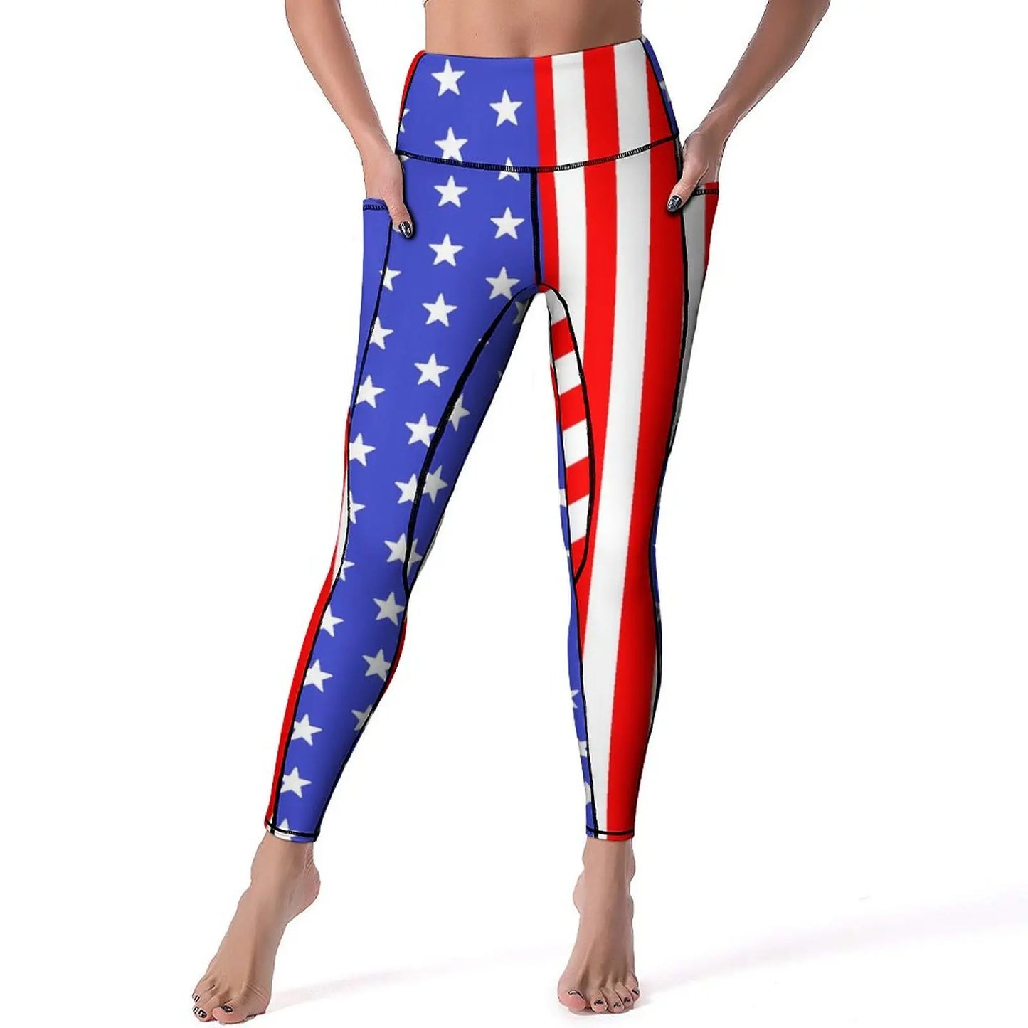USA Flag Yoga Pants American Stars and Stripes Leggings Sexy Push Up Fashion Yoga Sport Legging Stretchy Design Work Out Leggins | Sorpresa