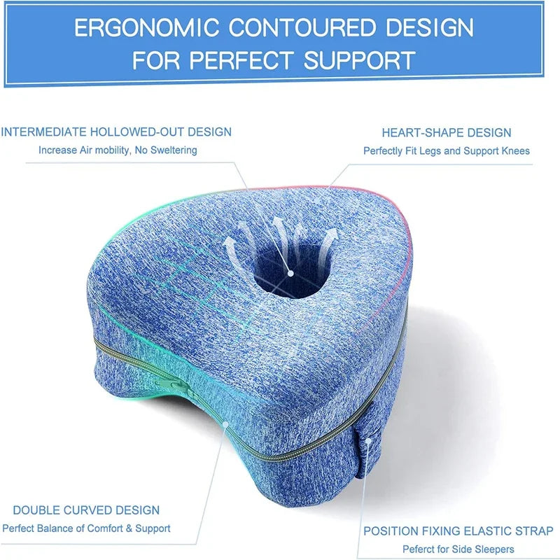 Body Memory Cotton Leg Pillow Home Foam Ergonomic Side Sleeping Pillows Back Hip Joint for Pain Relief Thigh Leg Pad Cushion