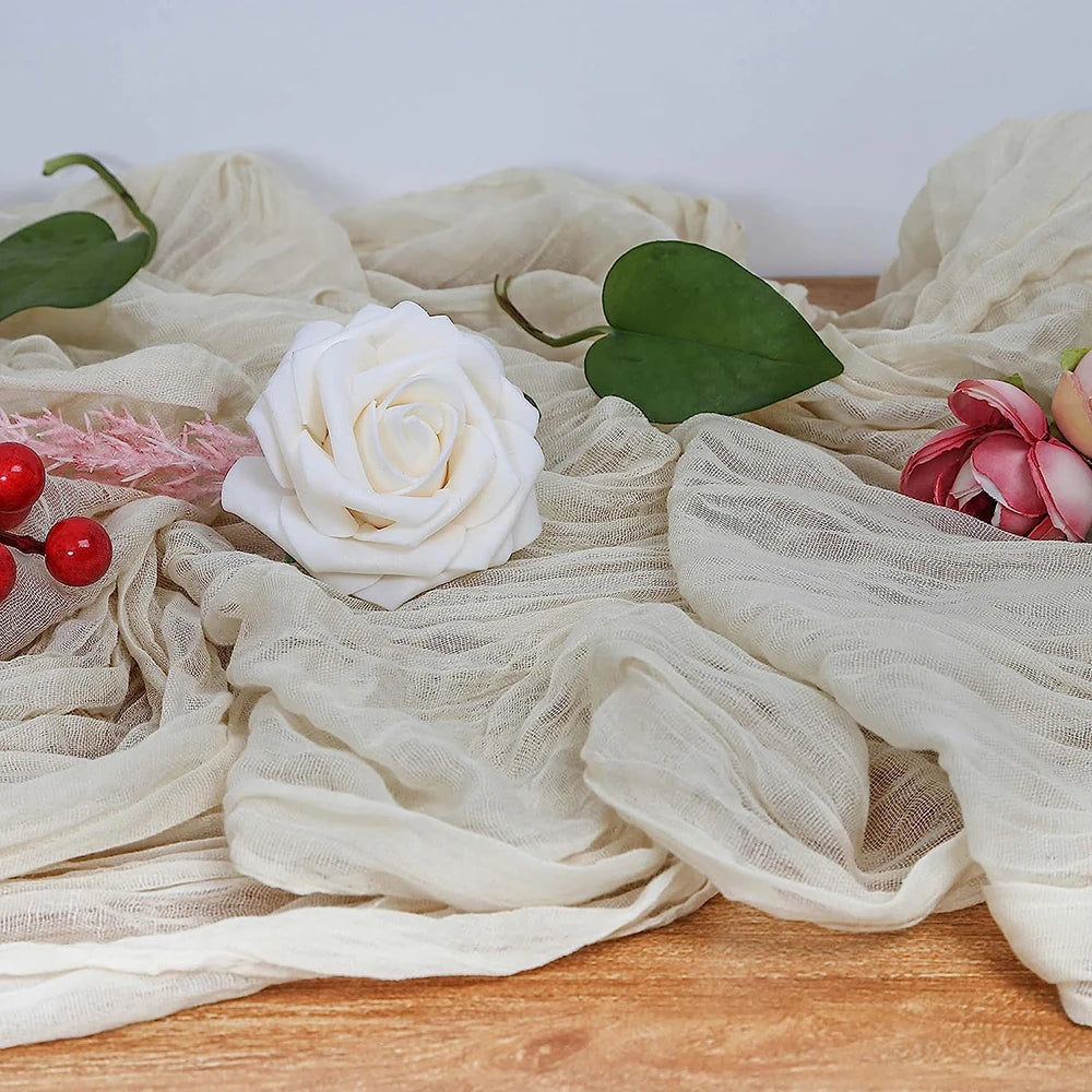 Beige Table Runner Gauze Cheesecloth Rustic Sheer Boho Wedding Decoration Tablecloth Baby Shower Christmas Birthday Party Decors | Sorpresa