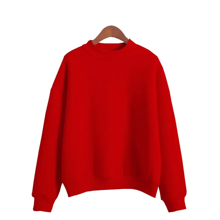 Woman Sweatshirts 2024 Sweet Korean O-neck Knitted Pullovers Thick Autumn Winter Candy Color Loose Hoodies Solid Womens Clothing | Sorpresa