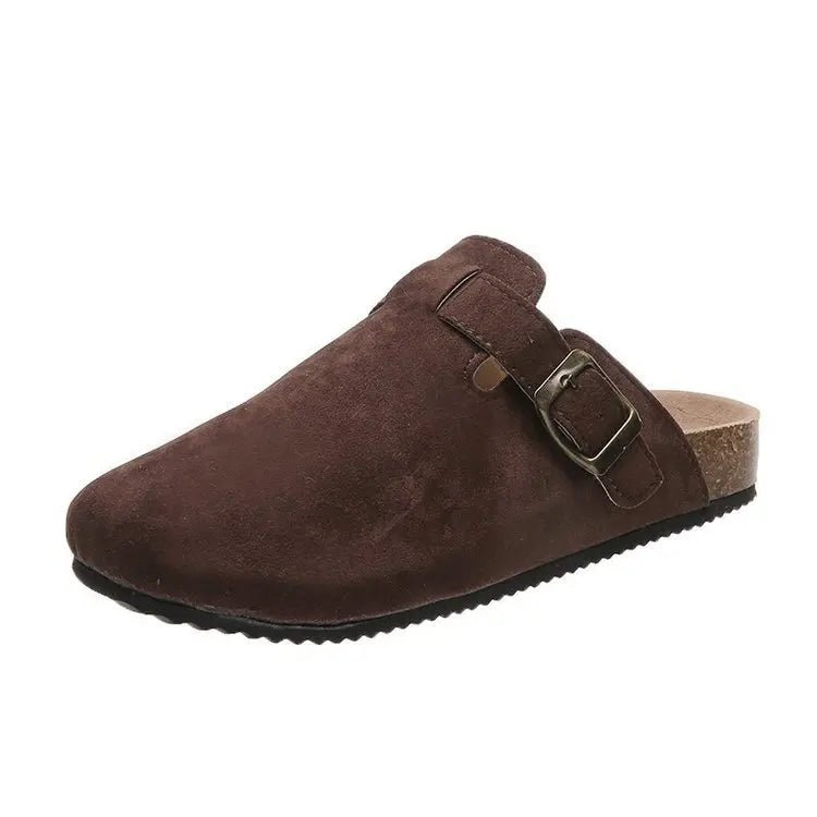 Comwarm Fashion Women's Suede Mules Slippers Men Clogs Cork Insole Sandals With Arch Support Outdoor Beach Slides Home Shoes | Sorpresa