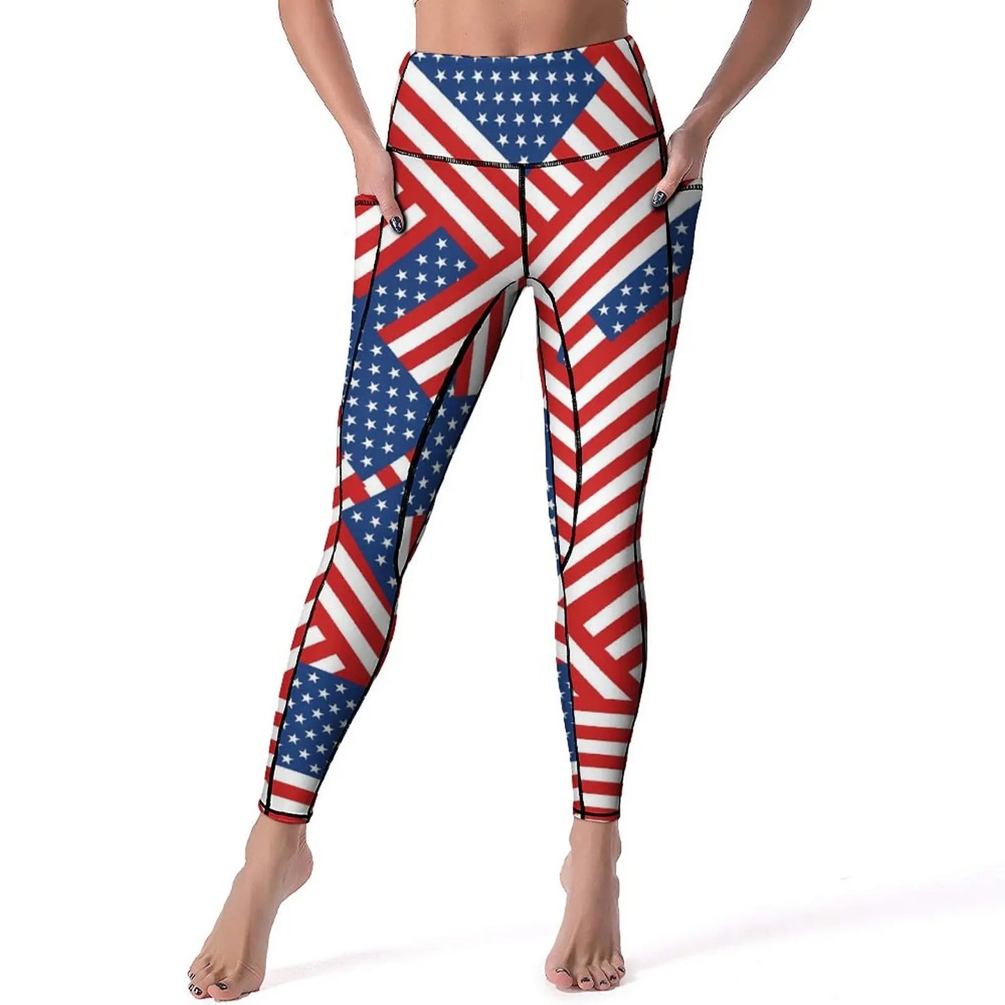 USA Flag Yoga Pants American Stars and Stripes Leggings Sexy Push Up Fashion Yoga Sport Legging Stretchy Design Work Out Leggins | Sorpresa