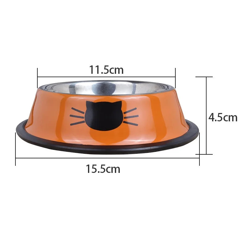 Cat Food Bowl Stainless Steel Kitten Cat Feeder Water Bowl With Non-Slip Rubber Base Small Pet Bowl Cat Accessories Pet Supplies | Sorpresa