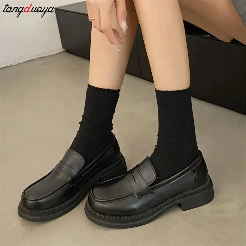 New Japanese Style College Student Shoes Cosplay Lolita Shoes for Women/Girl Fashion Black/Coffee Uniform Platform Shoes 2023 | Sorpresa