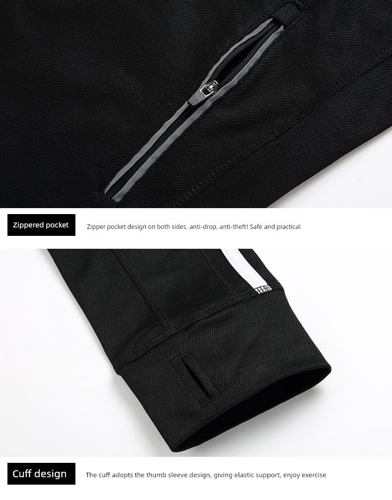 Men Stand Collar Outwear Men New Fall and Winter New Zipper Knitting Tops Trendy Fashion Sports Casual Jacket Men