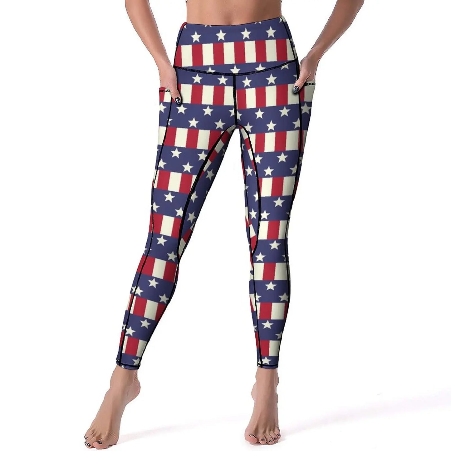 USA Flag Yoga Pants American Stars and Stripes Leggings Sexy Push Up Fashion Yoga Sport Legging Stretchy Design Work Out Leggins | Sorpresa