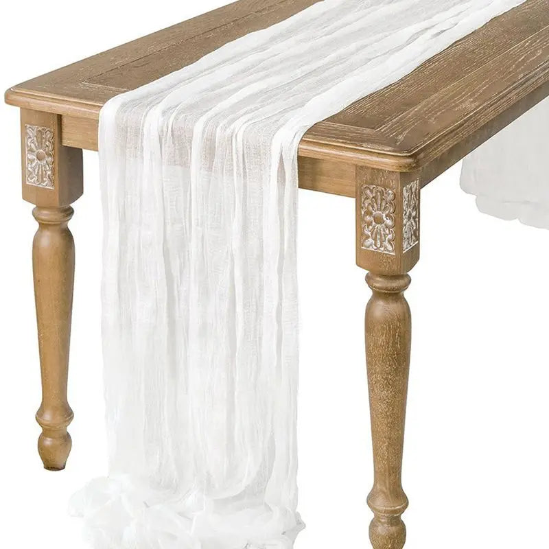 Semi-Sheer Gauze Table Runner Sage Cheesecloth Table Setting Dining Vintage Wedding Decoration Banquets Arches Retro Boho Decor | Sorpresa