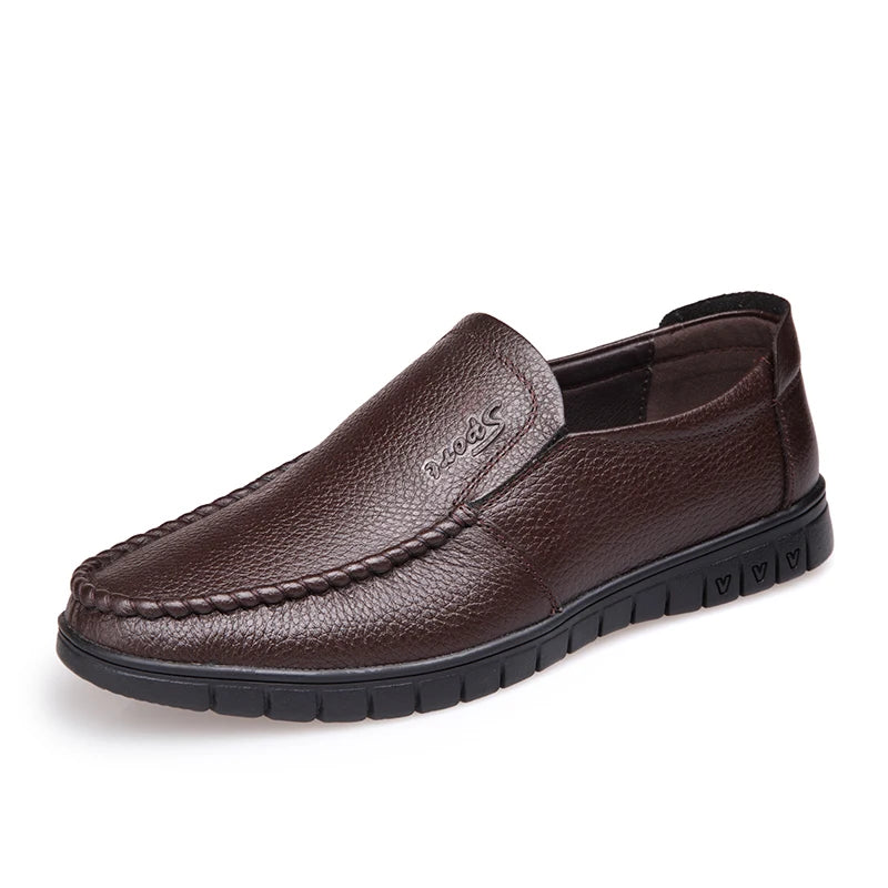 2024 New Men's Genuine Leather Shoes Brand Father Casual Leather Anti slip Black Middle-aged Man Cow Leather Shoes | Sorpresa