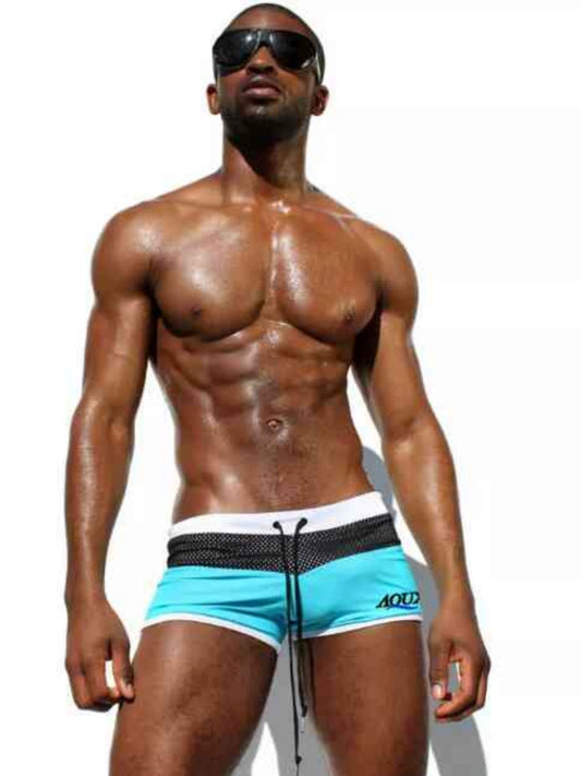 Fashion Hot Sale Aqux Men's Boxer Swimming Shorts Trendy Running Sexy Quick-Drying Hot Spring Mesh Style for Sports Fitness Pants | Sorpresa