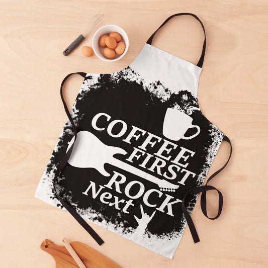 Coffee First, Rock Next Apron Household Items Useful Home and kitchen products For Women House Things For Home And Kitchen Apron | Sorpresa
