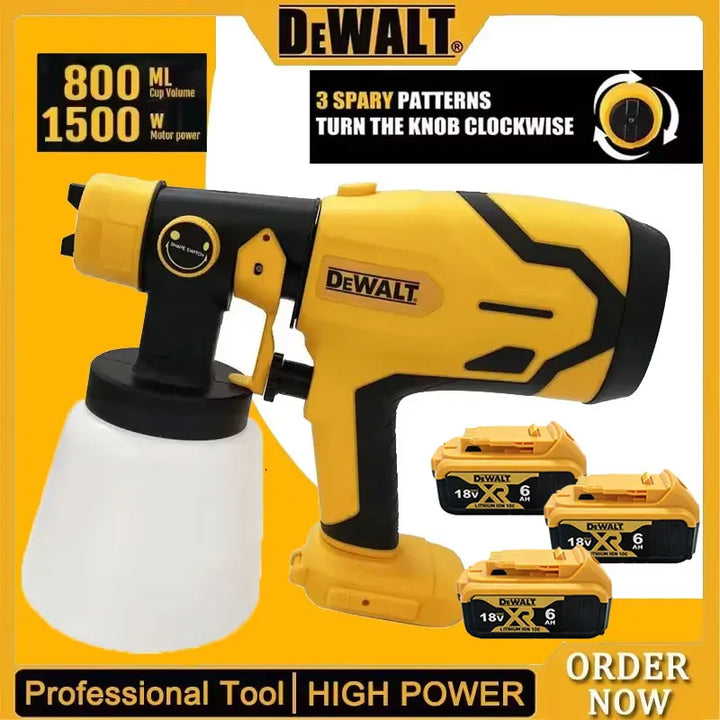 Dewalt 800ML Cordless Electric Spray Gun Portable Paint Sprayer High Power Auto Furniture Coating Airbrush For Dewalt Battery
