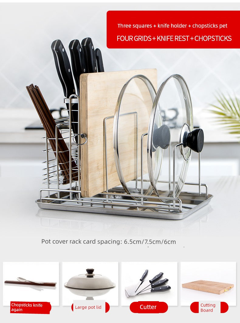 Table Top For Home Stainless Steel Chopping Board Storage Rack Pot Lid