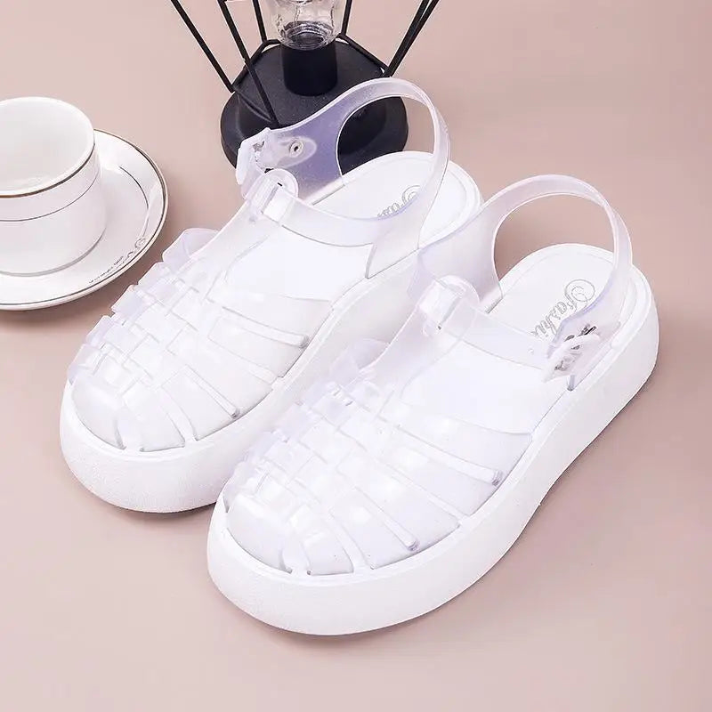 Toe Closed Summer Beach Sandals Shoes Women Fashion Jelly Sandals Rome Shoes Soft Pvc Material Women Summer Rome Sandals | Sorpresa