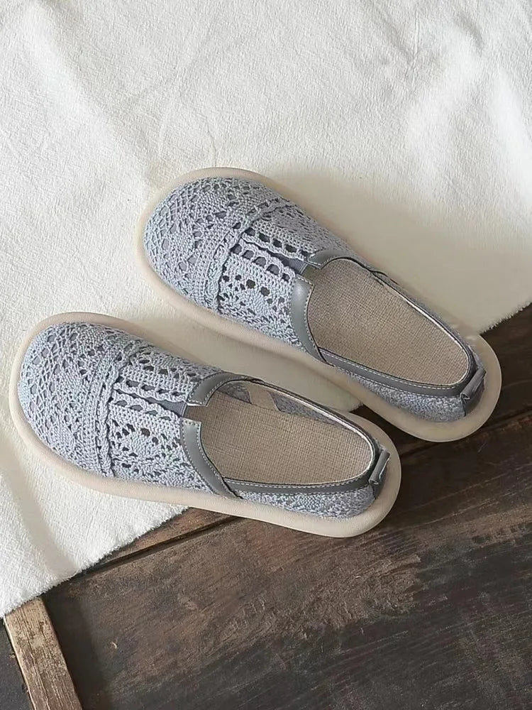 Baotou Women's Shoes 2023 Summer New Hollow Breathable Mesh Shoes Literary Retro Flat Shoes Women's Sandals | Sorpresa