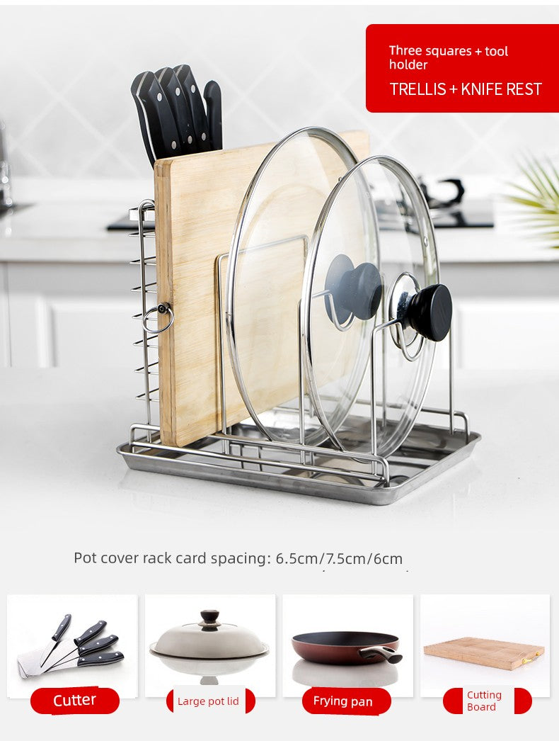 Table Top For Home Stainless Steel Chopping Board Storage Rack Pot Lid