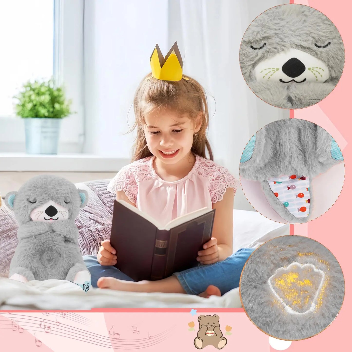 Breathing Bear Baby Soothing Otter Plush Doll