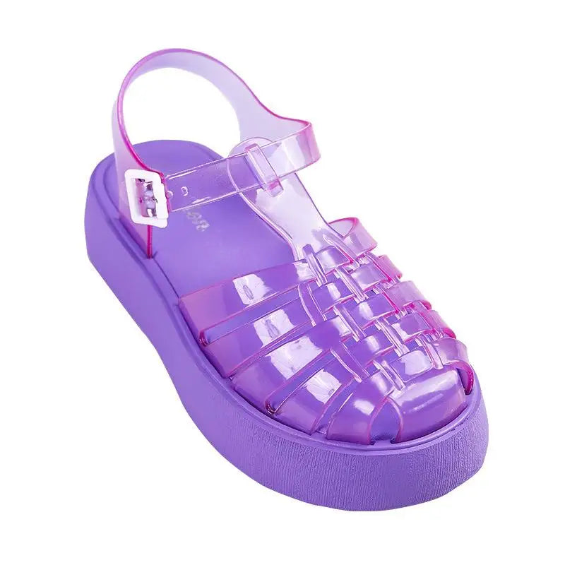 Toe Closed Summer Beach Sandals Shoes Women Fashion Jelly Sandals Rome Shoes Soft Pvc Material Women Summer Rome Sandals | Sorpresa