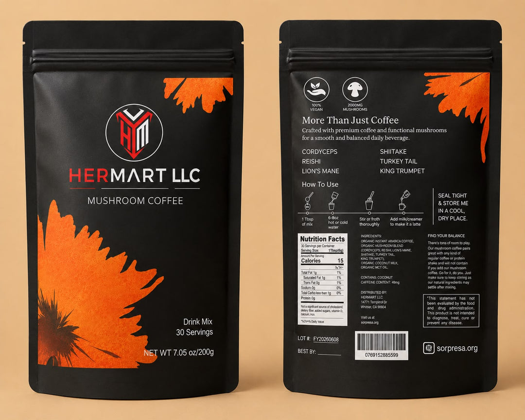 Premium Mushroom Coffee | 6 Functional Mushrooms | Natural Energy & Focus
