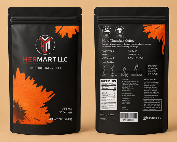 Premium Mushroom Coffee | 6 Functional Mushrooms | Natural Energy & Focus